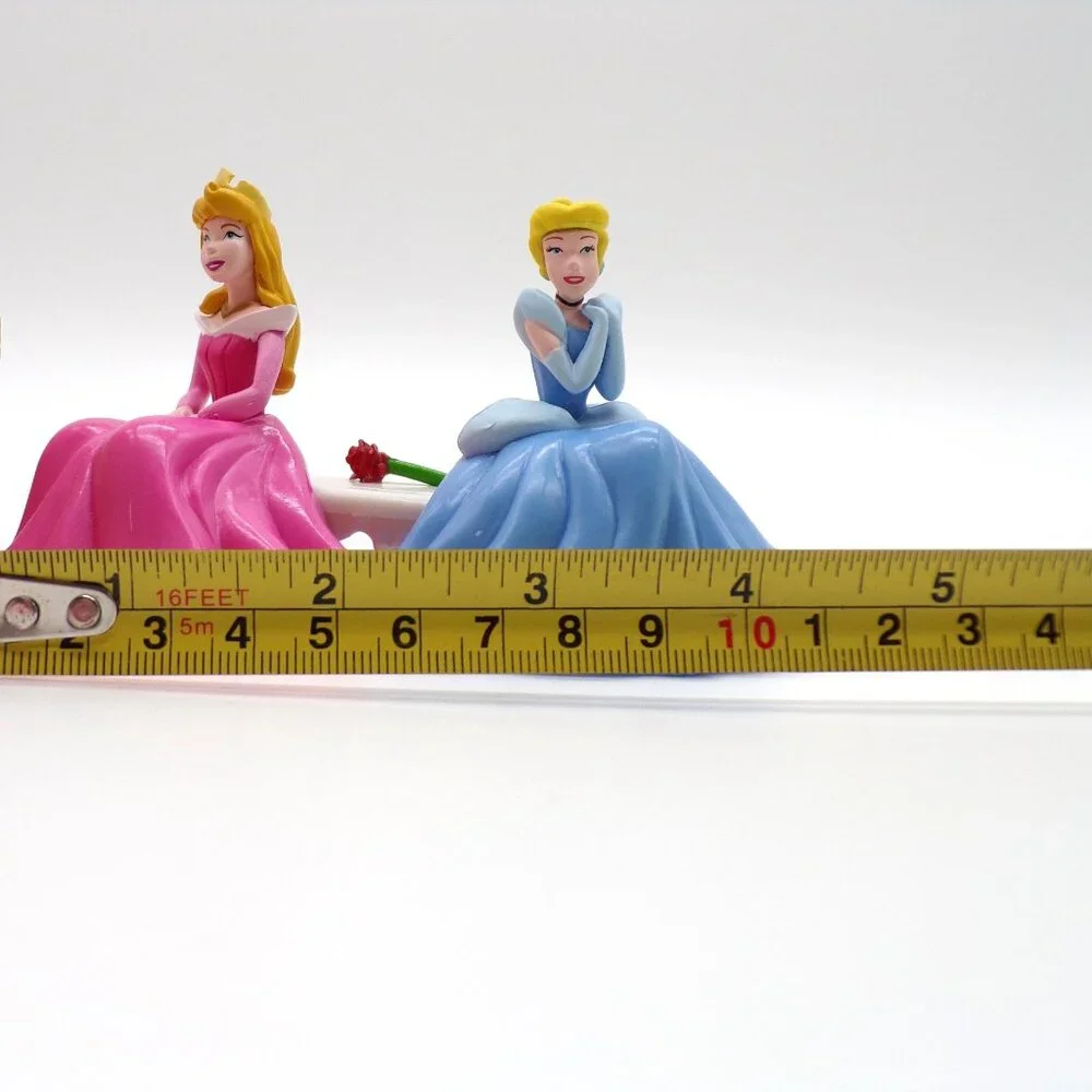 DecoPac Disney Princess Cake Topper Aurora Cinderella Belle Bench Rose Lot of 2